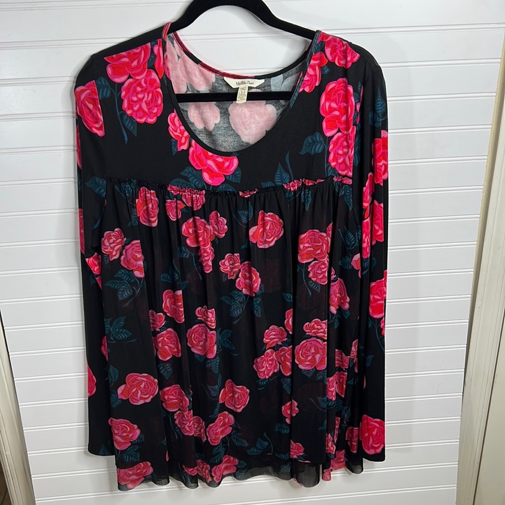 Matilda Jane Winter Blooms Rose Print Top XL
